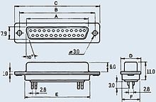 DB-9F 9pin розетка на кабель
