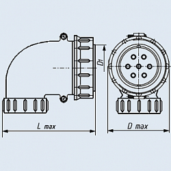 Фото ШР32У8ЭШ3 розетка кабельная с угловым патрубком