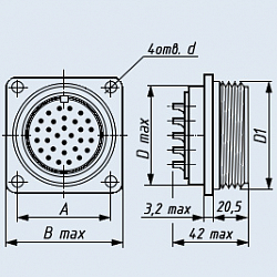 Фото 2РТТ28Б7Ш11В вилка блочная без патрубка