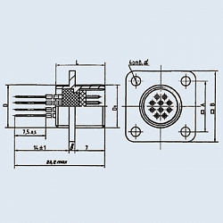 Фото МР1-102-9-В вилка приборная резьбового сочленения для печатного монтажа