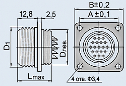 Фото 2РМТ36Б20Ш2В1В вилка приборная (блочная) без патрубка