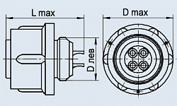 Фото 2РМДТ27К19Г5В1В розетка кабельная без патрубка