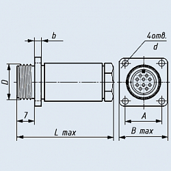 Фото МР1-50-2-В вилка приборная резьбового сочленения с кожухом