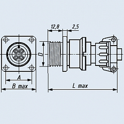 Фото 2РМДТ36БПН20Ш5В1В вилка приборная (блочная)