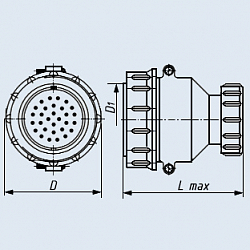 Фото 2РТТ48КПЭ9Г27В розетка кабельная с прямым патрубком