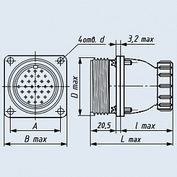 Фото ШРГ20ПК3ЭШ7 вилка приборная с прямым патрубком