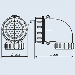 Фото Р60У47ЭГ1 вилка кабельная с угловым патрубком