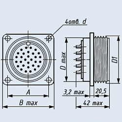 Фото ШРГ55П31ЭШ3 вилка приборная без патрубка