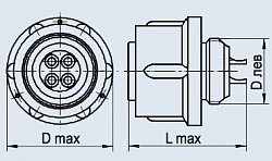 Фото 2РМТ18К7Г1В1В розетка кабельная без патрубка