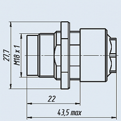Фото Розетки приборно-кабельные прямые СР-50-300ПВ