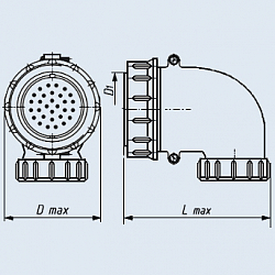 Фото 2РТТ28КУЭ2Ш9В вилка кабельная с угловым патрубком