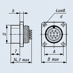 Фото МР1-10-3-В вилка приборная врубного сочленения без кожуха