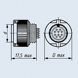 Фото МР1-30-5-В розетка кабельная резьбового сочленения без кожуха