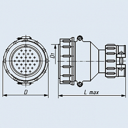 Фото 2РТ48П26НШ2-А розетка кабельная с прямым патрубком
