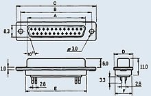 DB-9M 9pin вилка на кабель