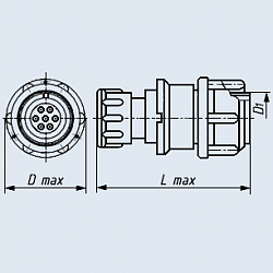 Фото 2РМД27КПЭ19Г5А1 розетка кабельная с прямым патрубком