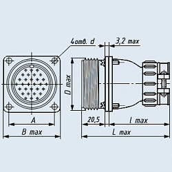 Фото ШРГ28ПК4НШ5 вилка приборная с прямым патрубком