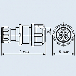 Фото 2РМ27КПЭ7Ш2В1 вилка кабельная с прямым патрубком