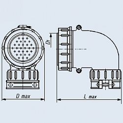 Фото 2РТ48У9НШ7-А розетка кабельная с угловым патрубком