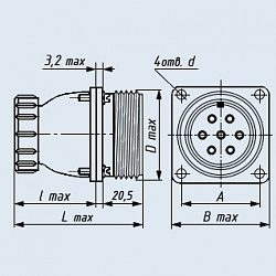 Фото ШР55ПК30ЭШ1 вилка приборная с прямым патрубком