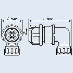 Фото 2РМДТ27КУЭ19Г5В1В розетка кабельная
