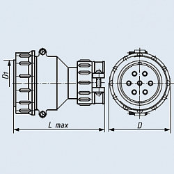 Фото ШР32П12НГ1 вилка кабельная с прямым патрубком