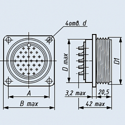 Фото СШР36П15ЭГ5 розетка
