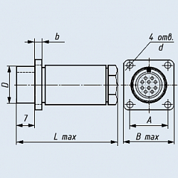 Фото МР1-50-4-В вилка приборная врубного сочленения с кожухом