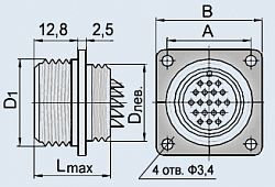 Фото 2РМД33Б32Ш5В1Б вилка блочная (приборная) без патрубка