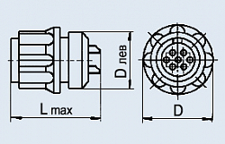 Фото 2РМ30К32Г1В1 розетка кабельная без патрубка