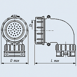 Фото 2РТТ28КУН2Г9В розетка кабельная с угловым патрубком