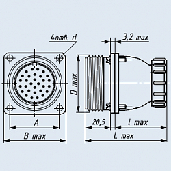 Фото 2РТТ48БПЭ9Ш26В вилка блочная с прямым патрубком