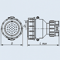Фото 2РТТ55КПН35Г34В розетка кабельная с прямым патрубком