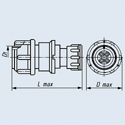 Фото 2РМТ24КПЭ19Г1А1В розетка кабельная с прямым патрубком