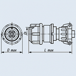 Фото 2РМДТ36КПН20Г6В1В розетка кабельная