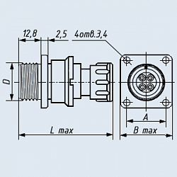 Фото 2РМТ18БПЭ7Ш1А1В вилка приборная (блочная) с прямым патрубком