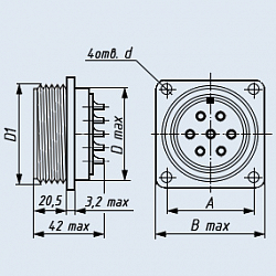 Фото ШР48П2ЭГ9 розетка приборная без патрубка