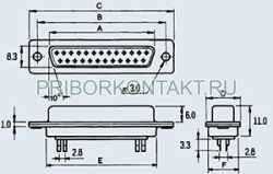 Фото DB-9M 9pin вилка на кабель
