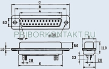 Фото DB-15M 15pin вилка на кабель