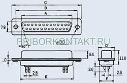 Фото DB-25F 25pin розетка на кабель