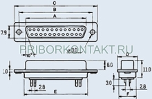 Фото DB-25F 25pin розетка на кабель